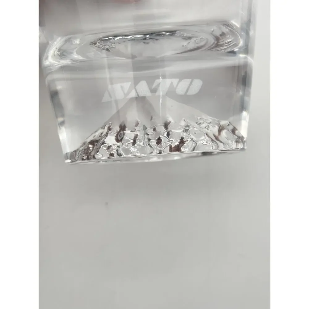 New Tajima Glass Sato Mount Fuji Rocks Glass with Wooden Box Tokyo Japan